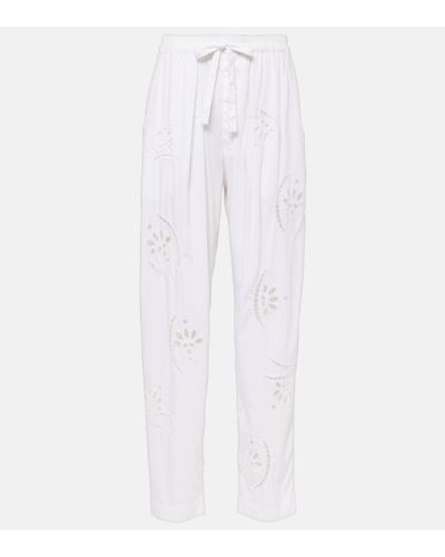 Isabel Marant Hectorina Broderie Anglaise Wide-leg Trousers - White