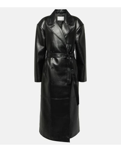 Frankie Shop Tina Faux Leather Trench Coat - Black