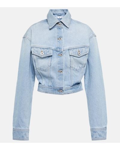 Off-White c/o Virgil Abloh Giacca di jeans cropped Toybox - Blu