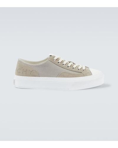 Givenchy Sneakers City in canvas con suede - Bianco