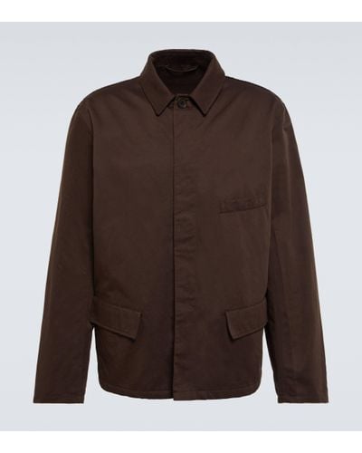 Lemaire Cotton And Linen Jacket - Brown