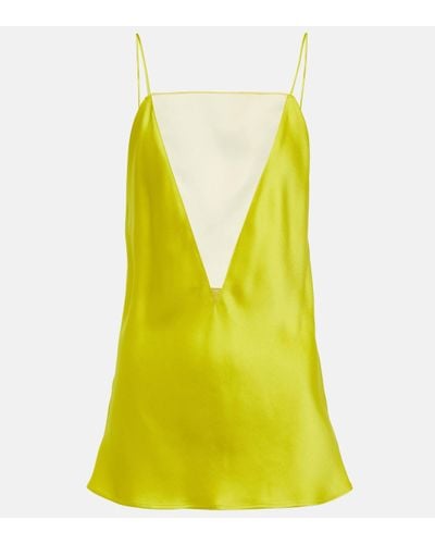 Stella McCartney Caraco en satin - Jaune