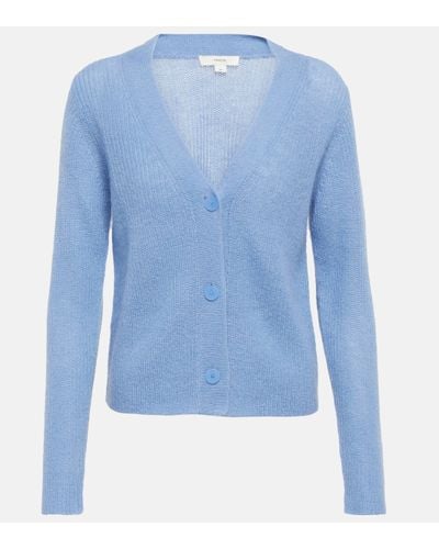 Vince Mohair And Wool-blend Cardigan - Blue