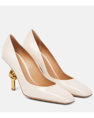 Bottega Veneta Knot Leather Court Shoes - White