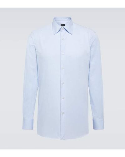 Zegna Hemd aus einem Baumwollgemisch - Blau