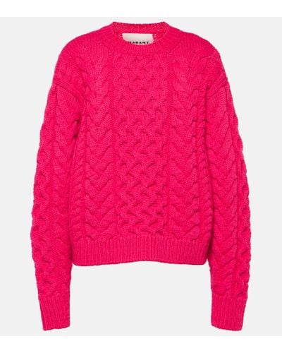 Isabel Marant Jake Cable-knit Wool-blend Sweater - Pink