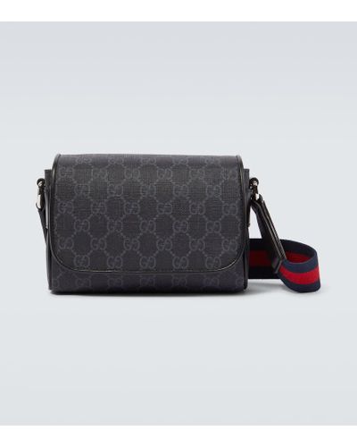 Gucci GG Super Mini Faux Leather Crossbody Bag - Black