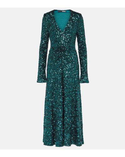 ROTATE BIRGER CHRISTENSEN Abito midi con paillettes - Verde