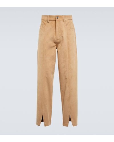 Nanushka Regenerated Leather Suede Trousers - Natural