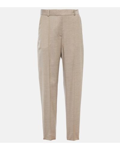 Totême Mid-rise Tapered Wool Trousers - Natural