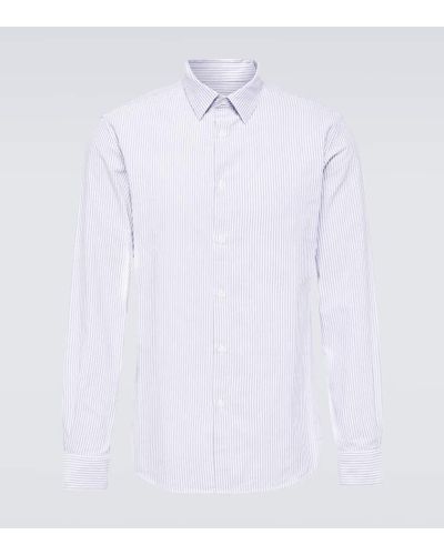 Sunspel Camisa oxford de algodon a rayas - Blanco