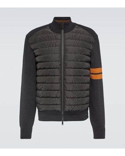 Zegna Daunenjacke aus Shell mit Strick - Schwarz