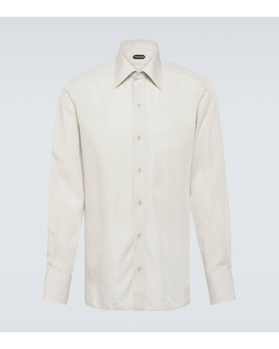 Tom Ford Striped Lyocell-blend Shirt - White