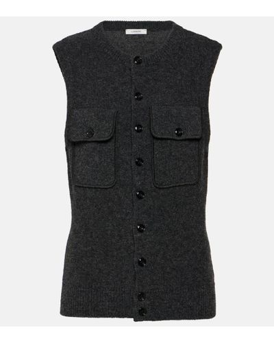 Lemaire Wool Sweater Vest - Black