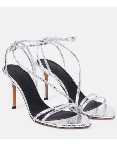 Isabel Marant Axee Metallic Leather Sandals - White
