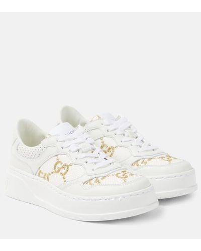 Gucci Sneakers gg in pelle bianca - Bianco