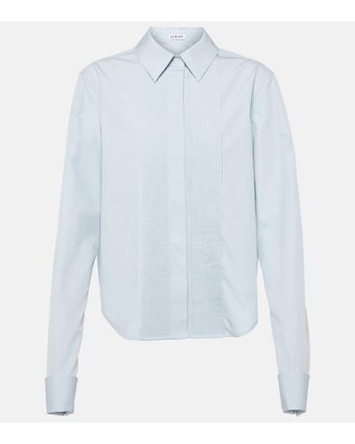 Loewe Camisa de popelin de algodon plisada - Azul
