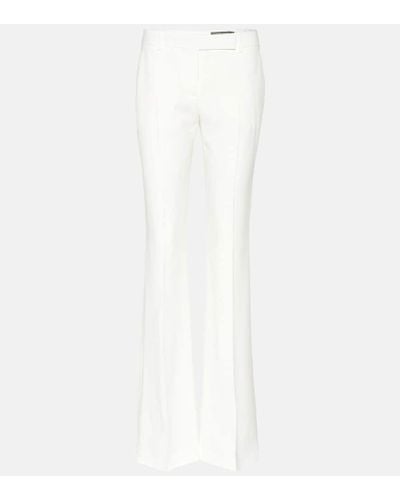 Alexander McQueen Flared Mid-rise Crepe Pants - White