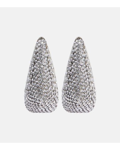Alexander McQueen Crystal-embellished Drop Earrings - White