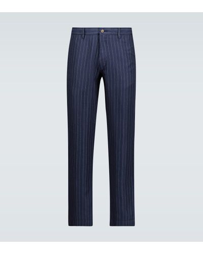 Polo Ralph Lauren Slim-Fit-Hose mit Nadelstreifenmuster - Blau