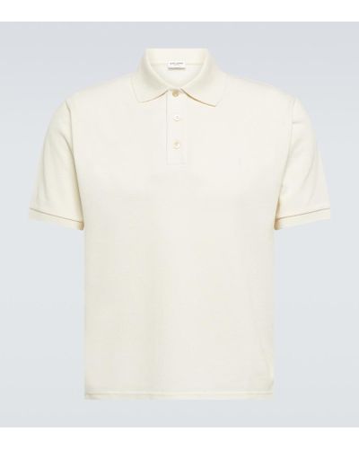 Saint Laurent Cotton-blend Pique Polo Shirt - White