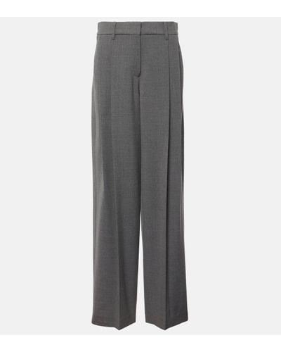 Brunello Cucinelli Wool Wide-leg Trousers - Grey