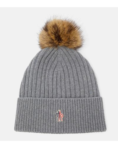 3 MONCLER GRENOBLE Ribbed-knit Cashmere And Wool Beanie - Grey