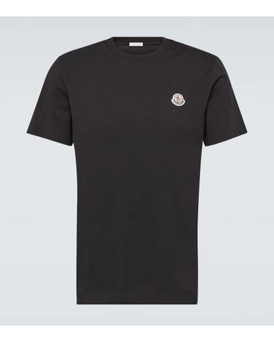 Moncler Set Of 3 Cotton Jersey T-shirts - Black