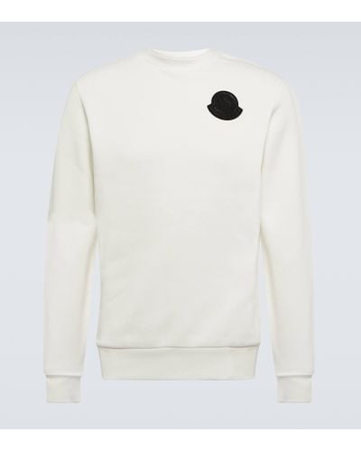 Moncler Logo Cotton Jersey Sweatshirt - White