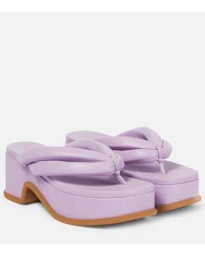 Dries Van Noten Sandali infradito con plateau in pelle - Viola