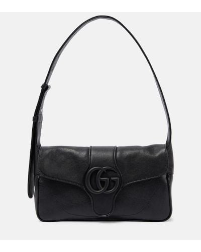 Gucci Aphrodite Small Leather Shoulder Bag - Black