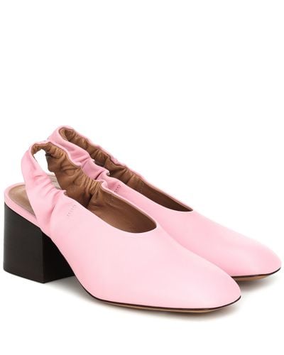 Marni Leather Slingback Court Shoes - Pink