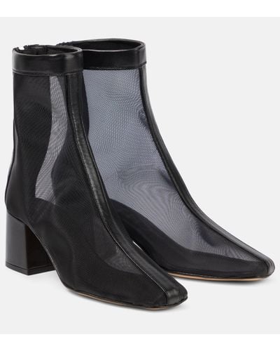 Souliers Martinez Firme 50 Leather-trimmed Ankle Boots - Black