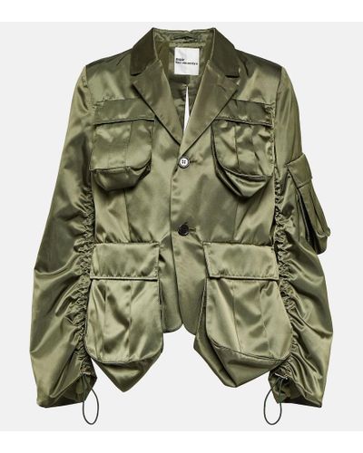 Noir Kei Ninomiya Chaqueta de saten - Verde