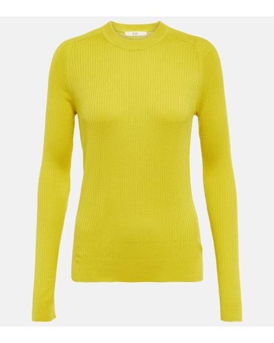 Co. Ribbed-knit Silk Jumper - Yellow