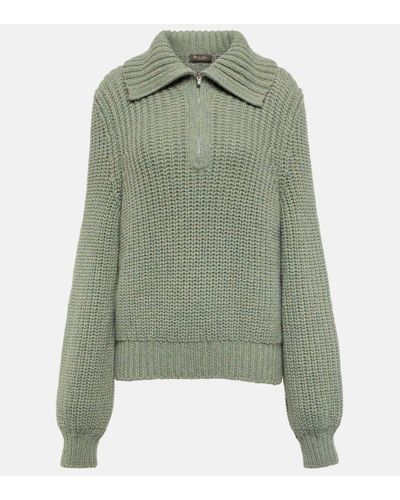 Loro Piana Darwin Cashmere Half-zip Sweater - Green