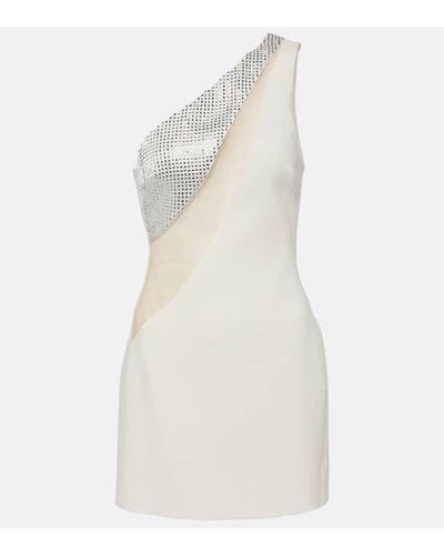 David Koma Embellished One-shoulder Mini Dress - White