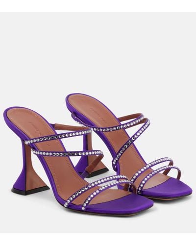AMINA MUADDI Naima Crystal Sandals - Purple