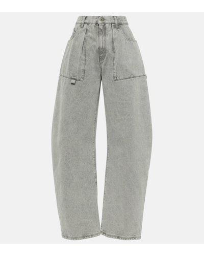 The Attico Effie Mid-rise Barrel-leg Jeans - Grey