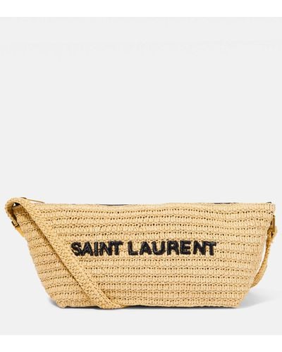 Saint Laurent Le Rafia Logo Shoulder Bag - Metallic