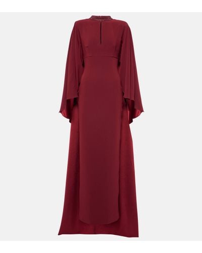 Roland Mouret Caped Crystal-embellished Gown - Red