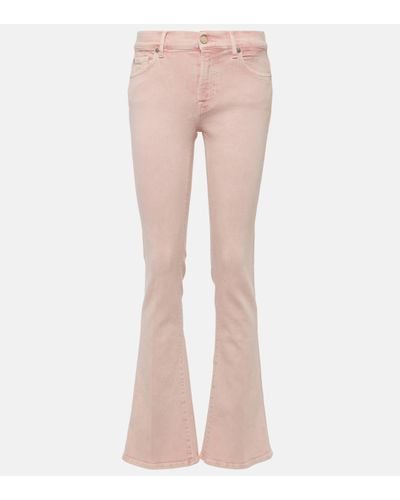 7 For All Mankind Jean bootcut a taille mi-haute - Rose