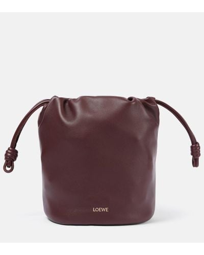 Loewe Paula's Ibiza Flamenco Small Leather Bucket Bag - Purple