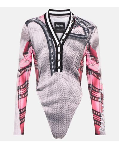 Y. Project X Jean Paul Gaultier Trompe L'oeil Bodysuit - Pink
