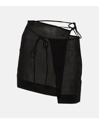 Nensi Dojaka Asymmetric Wrap Miniskirt - Black