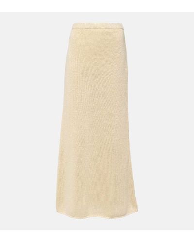 The Row Fumaia Knitted Silk Maxi Skirt - Natural