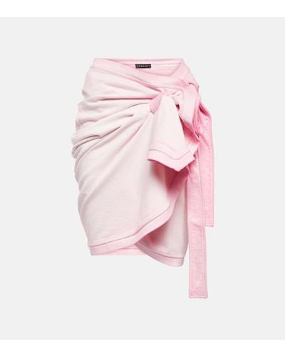 Y. Project Minifalda en felpa de algodon bordada - Rosa