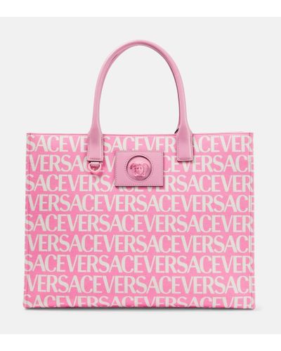 Versace Shopper Bag With Logo - Pink
