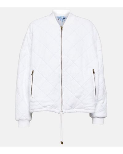 The Upside Rani Reversible Cotton Bomber Jacket - White