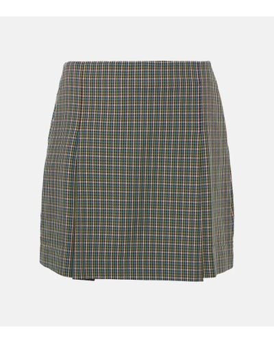 Tory Sport Checked Pleated Tennis Skirt - Gray